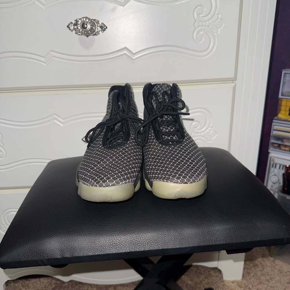 Jordan Black and Gray Knit Slip-On Sneaker